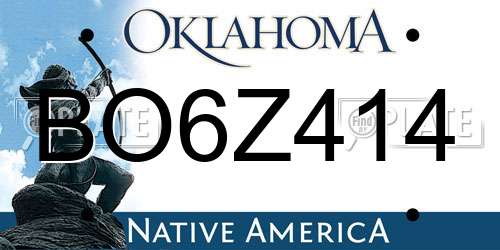 BO6Z414 Oklahoma License Plate