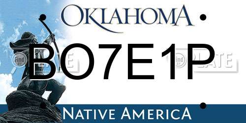 BO7E1P Oklahoma License Plate