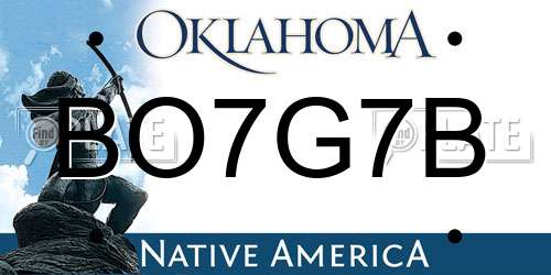 BO7G7B Oklahoma License Plate