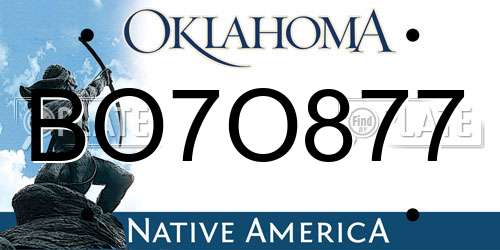 BO7O877 Oklahoma License Plate