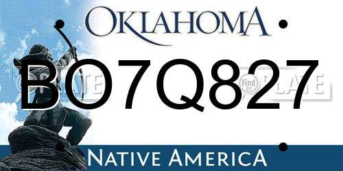 BO7Q827 Oklahoma License Plate