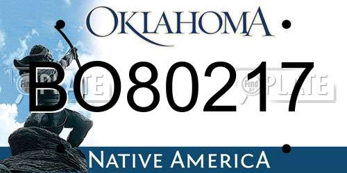 BO80217 Oklahoma License Plate