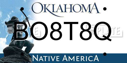 BO8T8Q Oklahoma License Plate