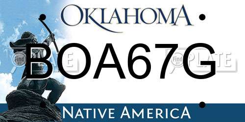 BOA67G Oklahoma License Plate