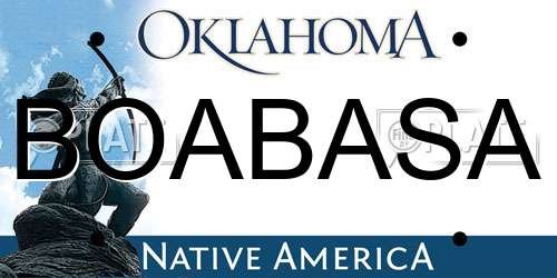 BOABASA Oklahoma License Plate