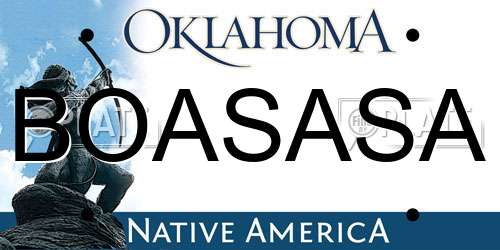 BOASASA Oklahoma License Plate