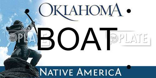 BOAT Oklahoma License Plate