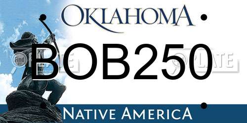 BOB250 Oklahoma License Plate