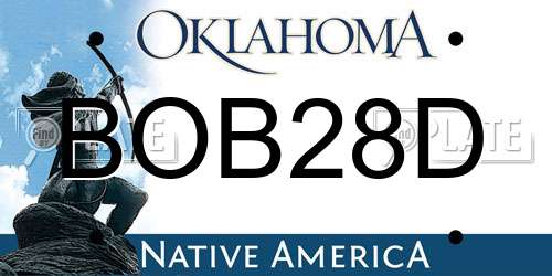 BOB28D Oklahoma License Plate