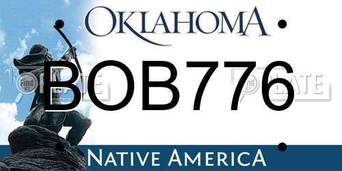 BOB776 Oklahoma License Plate