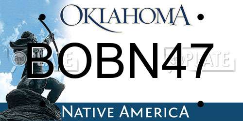 BOBN47 Oklahoma License Plate
