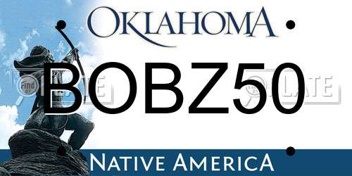 BOBZ50 Oklahoma License Plate