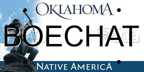 BOECHAT Oklahoma License Plate