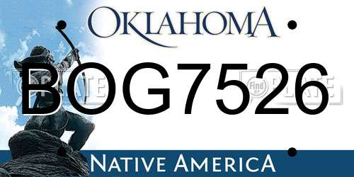 BOG7526 Oklahoma License Plate