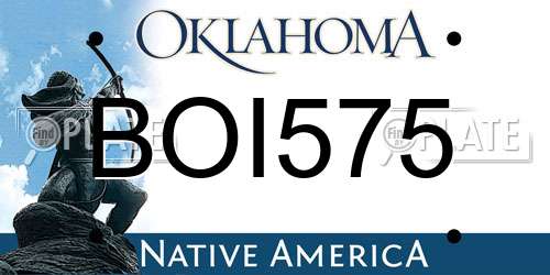 BOI575 Oklahoma License Plate