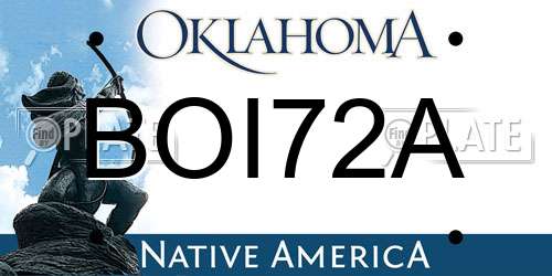 BOI72A Oklahoma License Plate