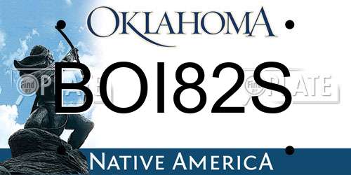 BOI82S Oklahoma License Plate