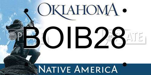 BOIB28 Oklahoma License Plate