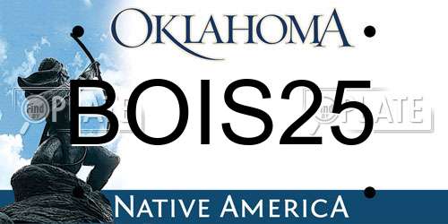 BOIS25 Oklahoma License Plate