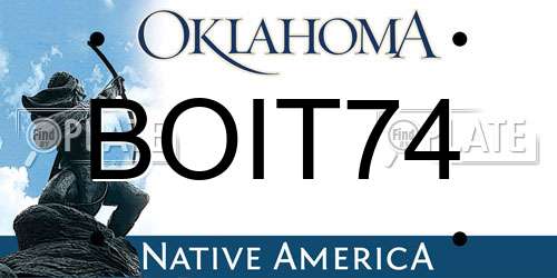 BOIT74 Oklahoma License Plate