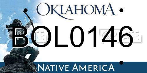 BOL0146 Oklahoma License Plate