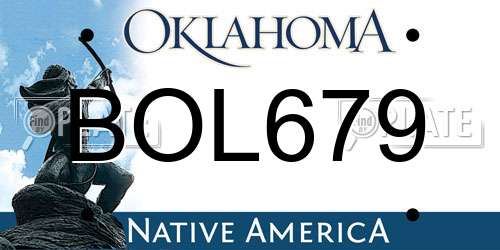 BOL679 Oklahoma License Plate