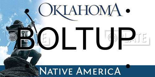 BOLTUP Oklahoma License Plate