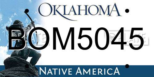 BOM5045 Oklahoma License Plate