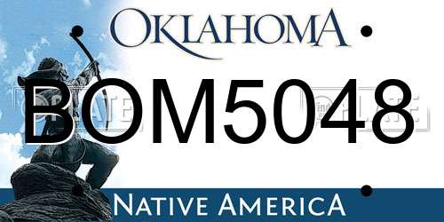 BOM5048 Oklahoma License Plate