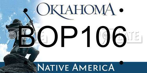 BOP106 Oklahoma License Plate