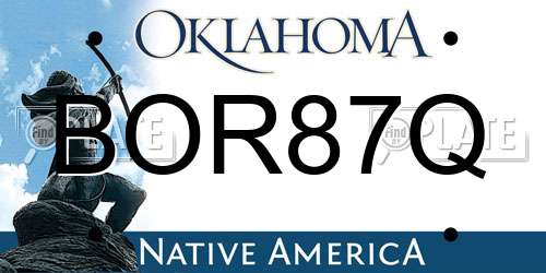 BOR87Q Oklahoma License Plate