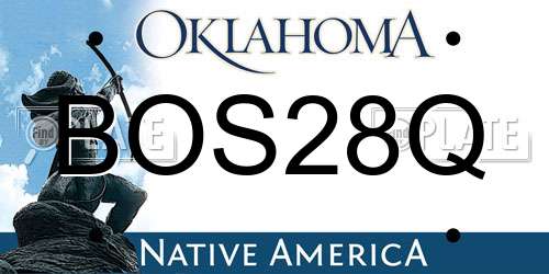 BOS28Q Oklahoma License Plate