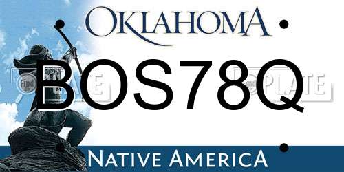 BOS78Q Oklahoma License Plate