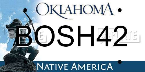 BOSH42 Oklahoma License Plate