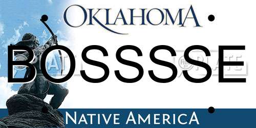BOSSSSE Oklahoma License Plate
