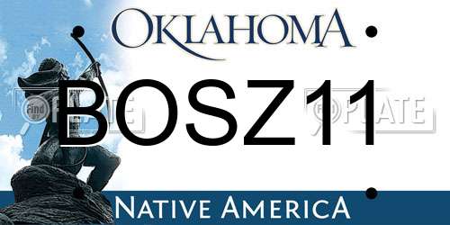 BOSZ11 Oklahoma License Plate