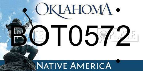 BOT0572 Oklahoma License Plate