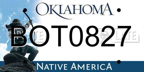 BOT0827 Oklahoma License Plate