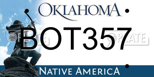 BOT357 Oklahoma License Plate