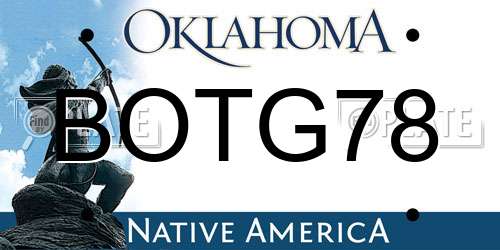 BOTG78 Oklahoma License Plate
