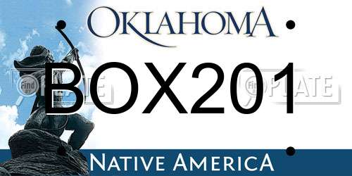 BOX201 Oklahoma License Plate