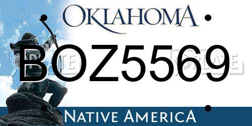 BOZ5569 Oklahoma License Plate