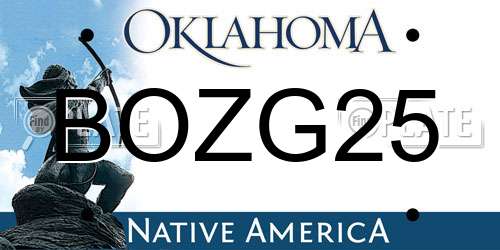 BOZG25 Oklahoma License Plate