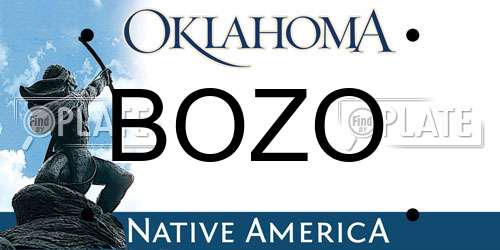 BOZO Oklahoma License Plate