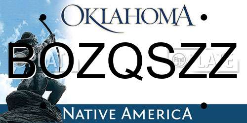 BOZQSZZ Oklahoma License Plate