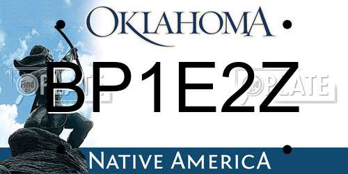 BP1E2Z Oklahoma License Plate