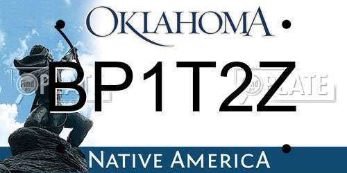 BP1T2Z Oklahoma License Plate