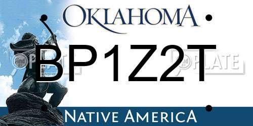 BP1Z2T Oklahoma License Plate