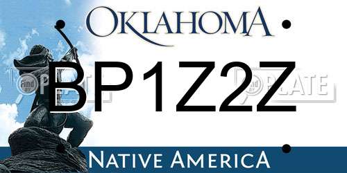 BP1Z2Z Oklahoma License Plate