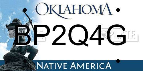 BP2Q4G Oklahoma License Plate